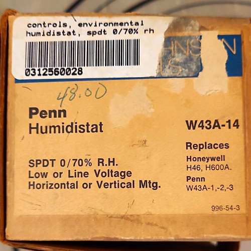 Penn w43a spdt humidistat - penn,
